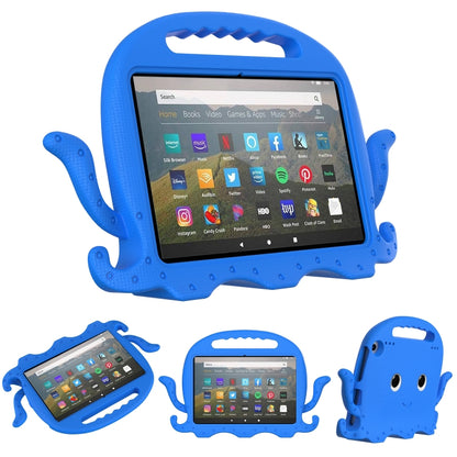 Octopus EVA tablet case with clear screen window, blue design and matching side openings