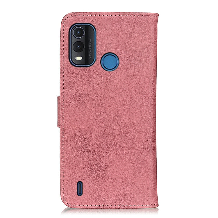 Pink cowhide-texture leather phone case with camera cutouts and side button opening