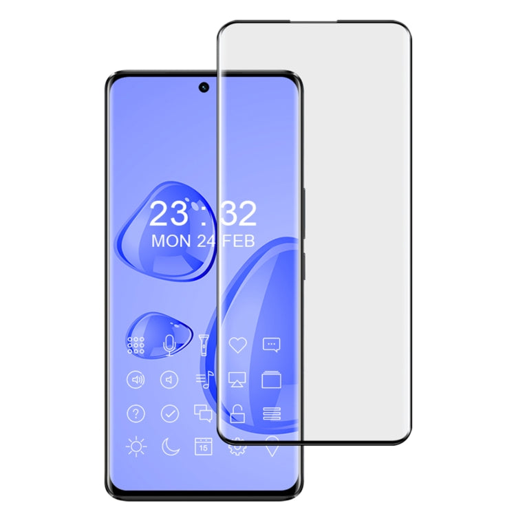 3D curved tempered glass screen protector over blue phone front and rear glass