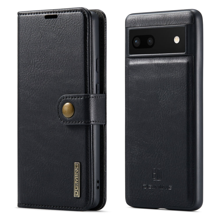 Black crazy horse leather phone case with magnetic detachable cover and card slots