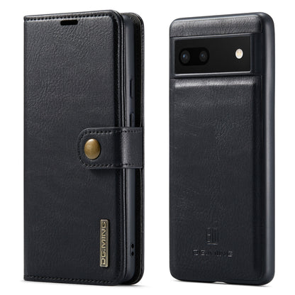 Black crazy horse leather phone case with magnetic detachable cover and card slots