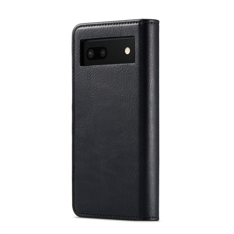 Black crazy horse leather phone case with camera cutout, back view