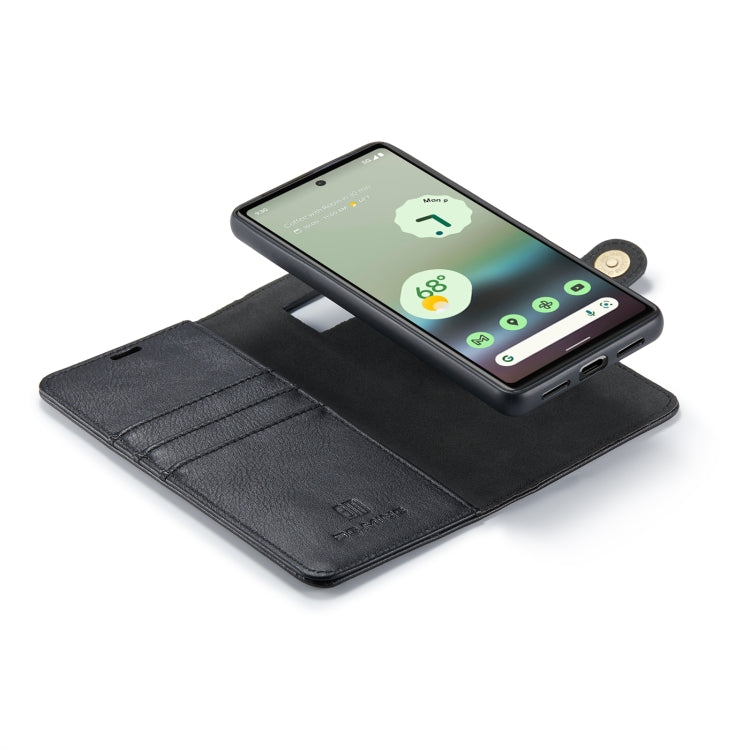 Black crazy horse leather phone case with detachable cover and inner card holder