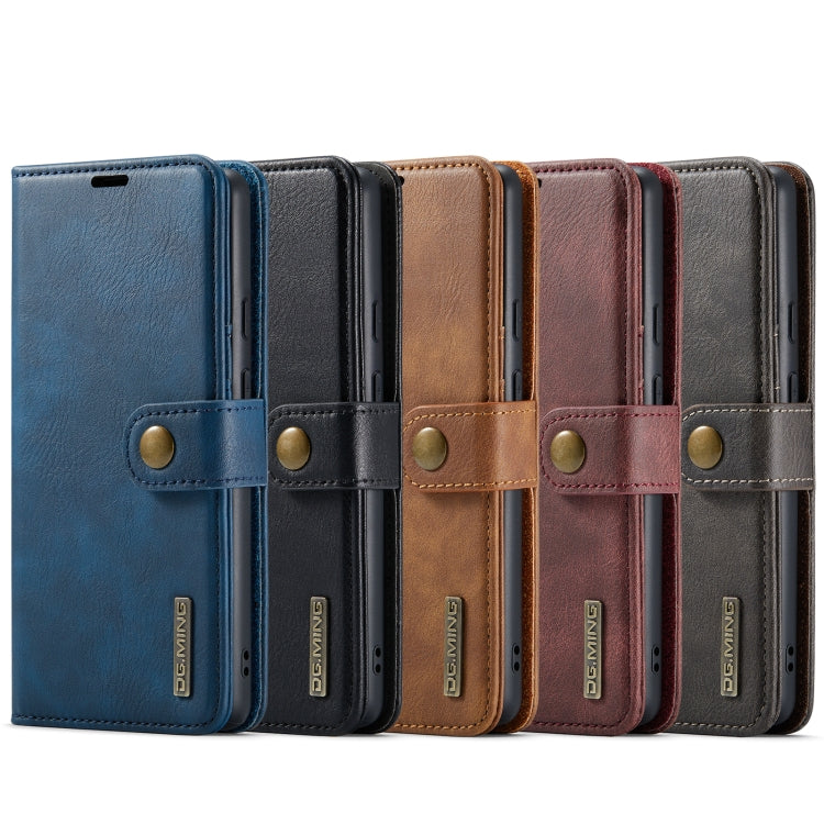 Crazy horse leather phone cases in multiple colors with magnetic strap and camera cutout