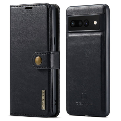 Black crazy horse leather phone case with magnetic cover, front and back views