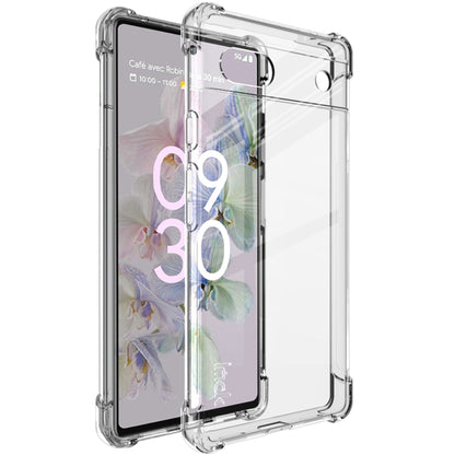 Shockproof TPU phone case with screen protector for Pixel 6a, clear