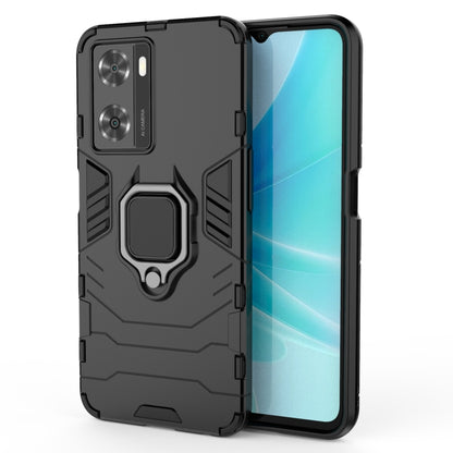 Shockproof phone case for OPPO A57 4G with black PC back and TPU bumper ring