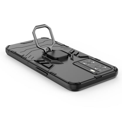 Shockproof phone case for OPPO A57 4G, black protective shell with kickstand ring