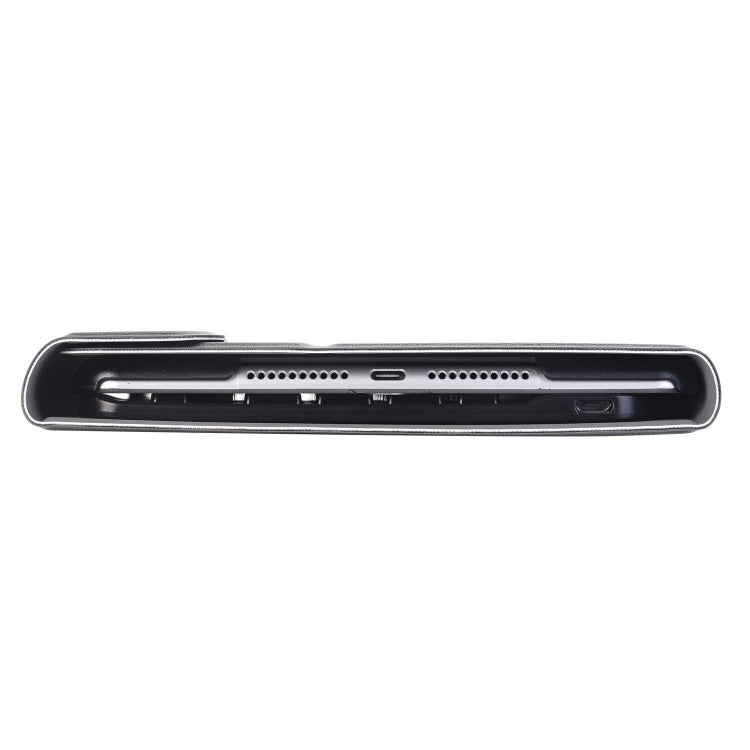 Black keyboard case underside showing port openings and charging slots