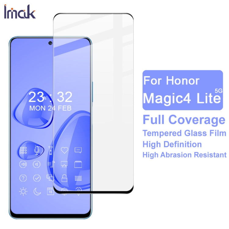 IMAK tempered glass screen protector film covering a smartphone front display