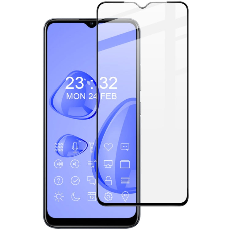 Full-screen tempered glass screen protector, clear with black border