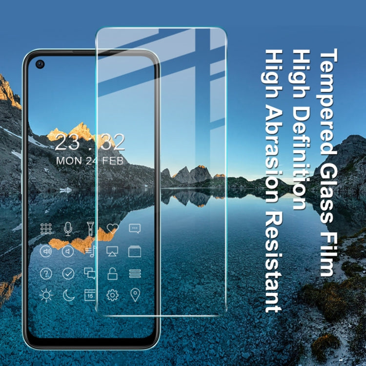 Smartphone with clear tempered glass film protector applied over the display