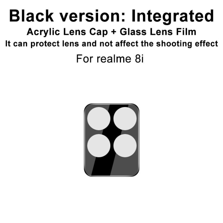 Black integrated lens cap and tempered glass film for rear camera lenses