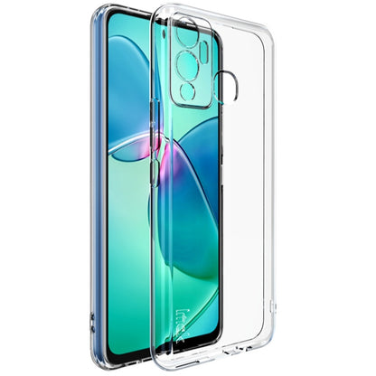 Clear shockproof TPU phone case with raised edges and camera cutouts