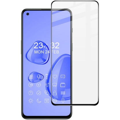 Full-screen tempered glass screen protector with black frame edges, clear and glossy