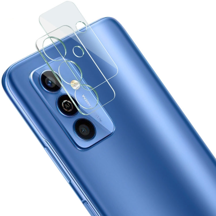 Rear camera lens tempered glass film set for a blue phone, with cutouts and aligned fit