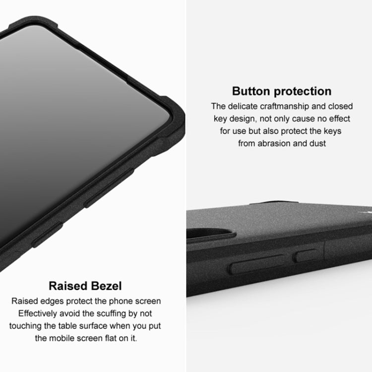 Matte black TPU phone case with raised bezel and protected button covers