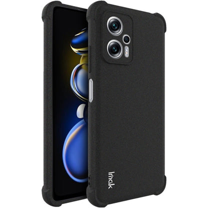 Matte black shockproof TPU phone case with screen protector, dual camera cutout