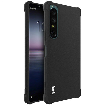Matte black shockproof TPU phone case with screen protector, triple camera cutout