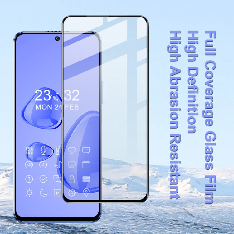 Clear tempered glass screen protector film, full coverage view with smartphone
