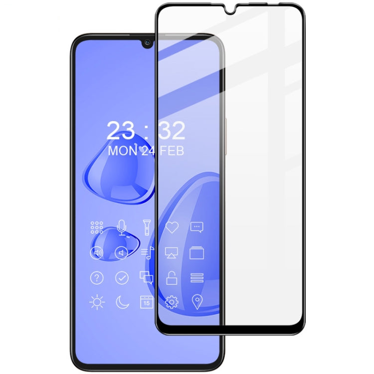 Tempered glass screen protector film on smartphone, full coverage