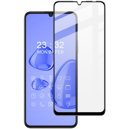 Tempered glass screen protector film on smartphone, full coverage
