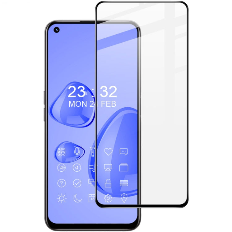 Full coverage clear tempered glass screen protector film with smartphone front view