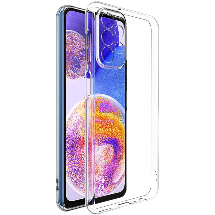 Transparent TPU phone case with camera lens cutout and shockproof bumper edges, clear.