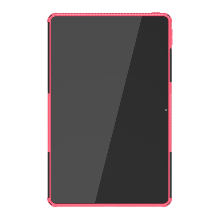 Shockproof tablet case front cover, pink frame with dark screen-view opening