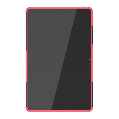 Shockproof tablet case front cover, pink frame with dark screen-view opening