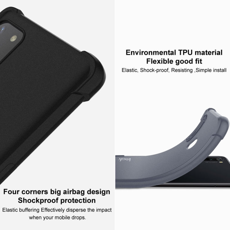 Matte black shockproof TPU phone case with thick four-corner airbag bumpers