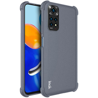 Matte grey shockproof TPU phone case with raised camera and side button cutouts
