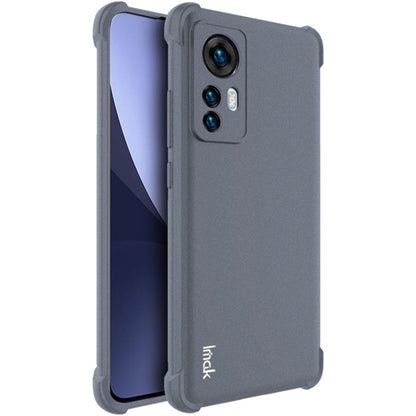 Matte grey shockproof TPU phone case, back view with camera cutout
