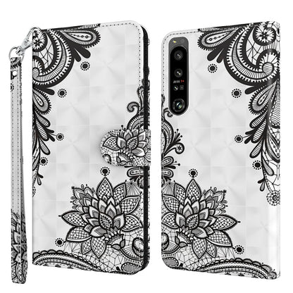 Black and white mandala floral flip phone case with clasp and wrist strap