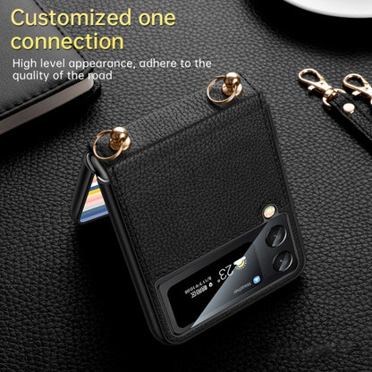 Black litchi-texture phone case with strap rings and camera cutouts