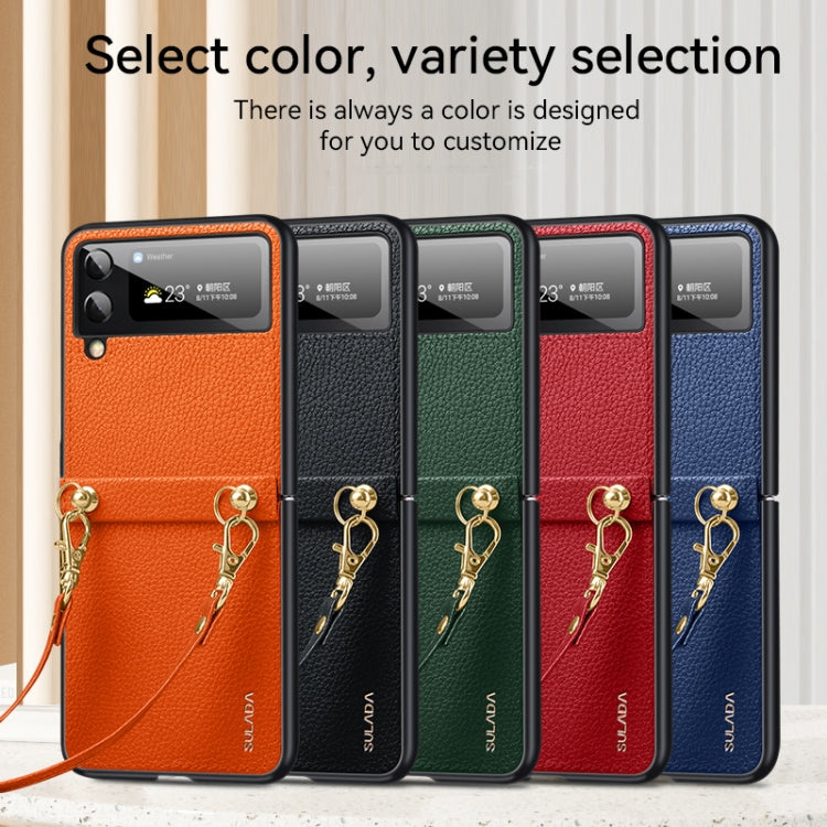 Multi-color litchi-texture phone cases with straps in orange, blue, green, red, black