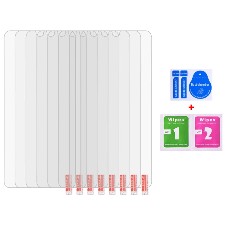 10-pack tempered glass screen protector films with screen-cleaning wipes set