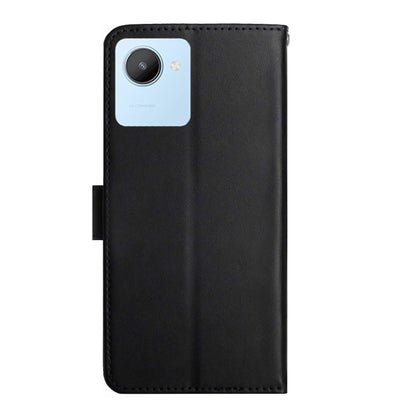 Black flip phone case with camera cutout and front fold-over cover