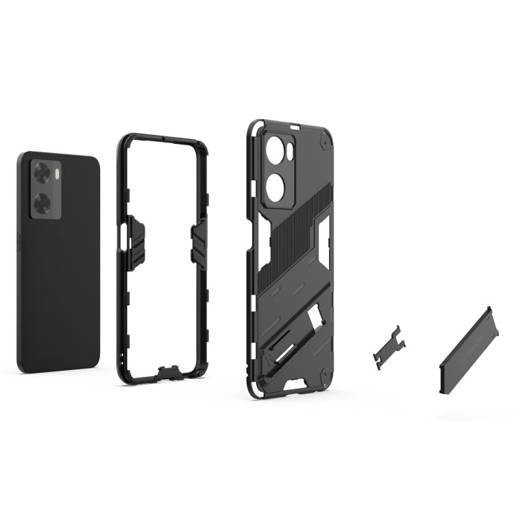 Rugged phone case parts: back shell and frame, with cutouts for camera and ports