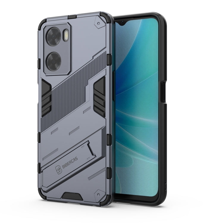 Rugged gray 2-in-1 phone case with shockproof TPU and raised camera protection