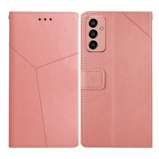 Rose gold Y-stitching flip leather phone case with card slot and button cutouts