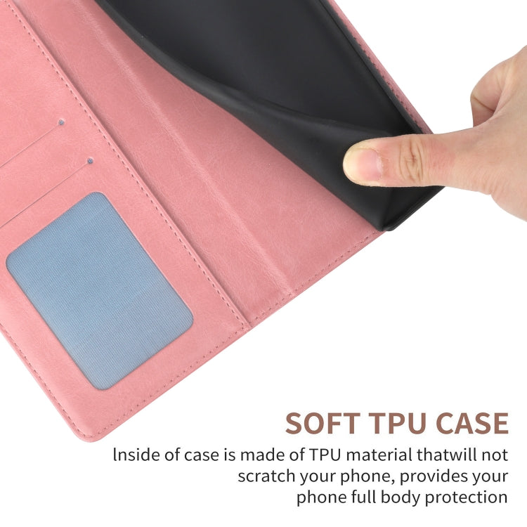 Rose gold flip leather phone case interior with card slot and smooth protective lining