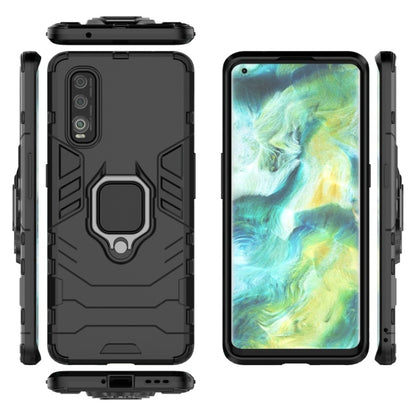 Black rugged protective case with magnetic ring holder and side button cutouts