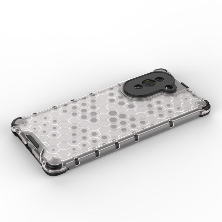 Honeycomb phone case with light gray pattern and TPU edge bumpers