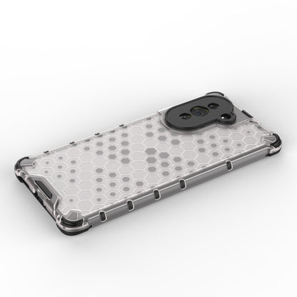 Honeycomb phone case with light gray pattern and TPU edge bumpers
