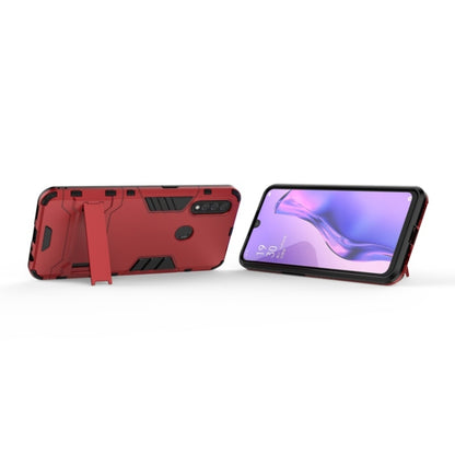 Red shockproof phone case with holder and kickstand; rugged PC and TPU