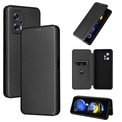 Black carbon fiber texture magnetic flip phone case with card slot