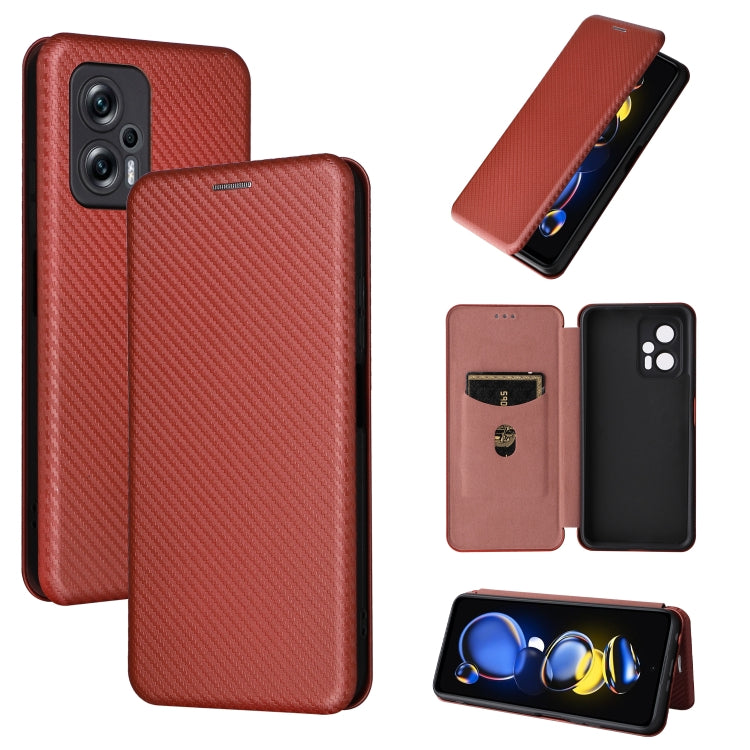 Red carbon-fiber textured magnetic leather phone case with flip wallet cover