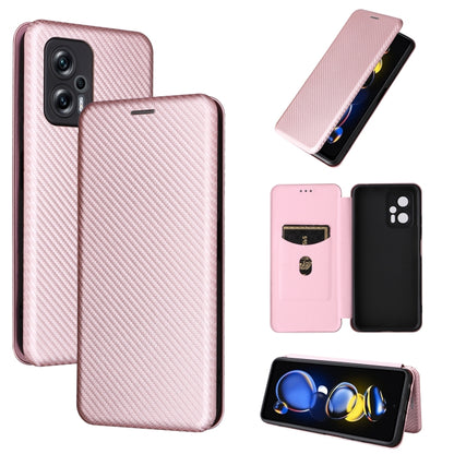 Light rose carbon-fiber textured magnetic leather phone case with flip wallet cover