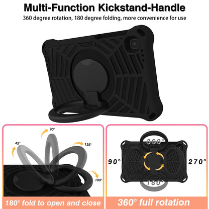 Black rugged EVA tablet case with 360-degree rotating kickstand handle